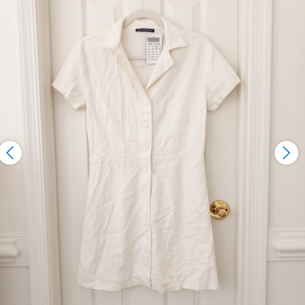 Cream Brandy melville collared leanne/ jolene dress!!